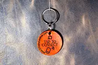 Brown leather NFC keychain